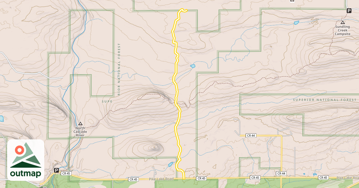 Map of Bally Creek-Cascade Connector Trail