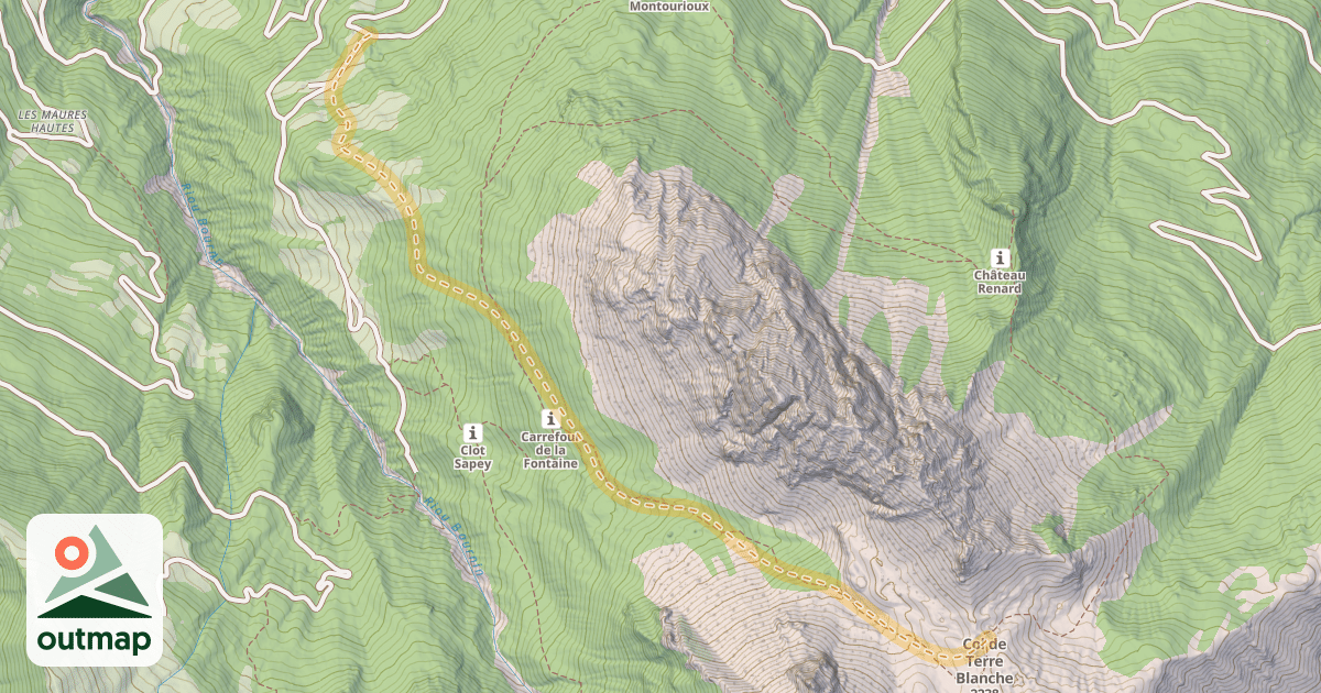 Map of Col de Terre Blanche — Les Charbonnières