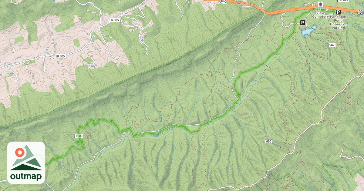Map of Poverty Creek Trail