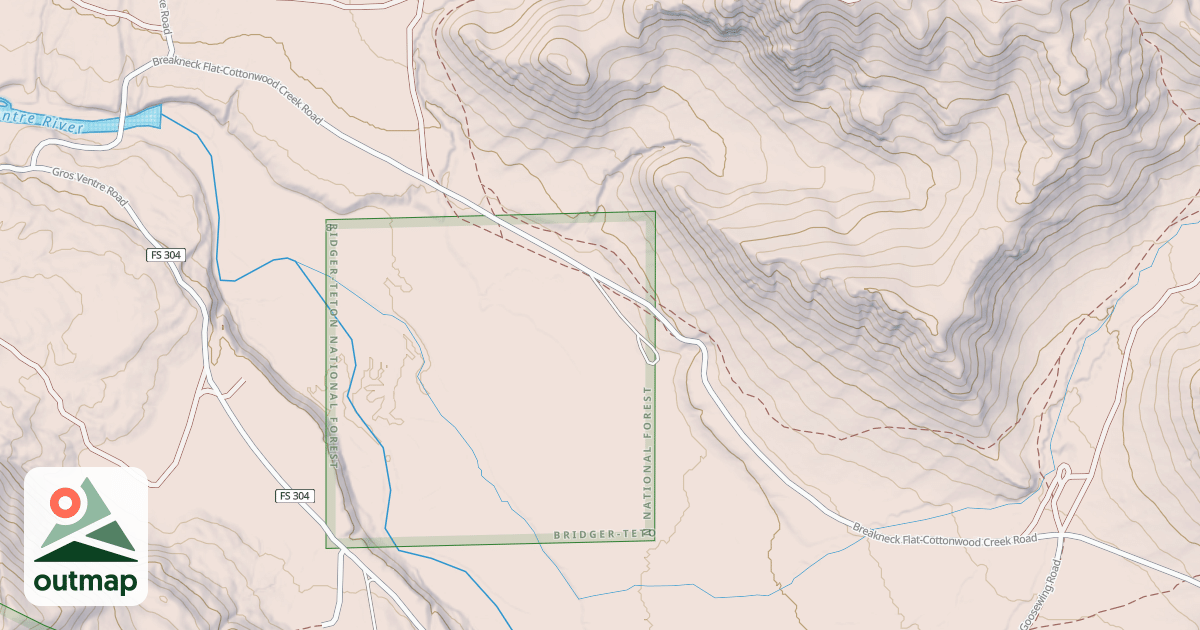 Map of BREAKNECKFLAT COTTONWOOD CREEK