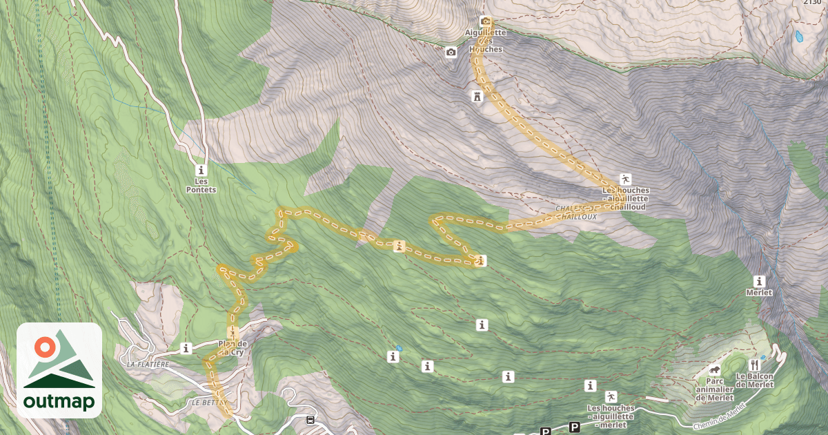 Map of Aiguillette des Houches — Le Bettey