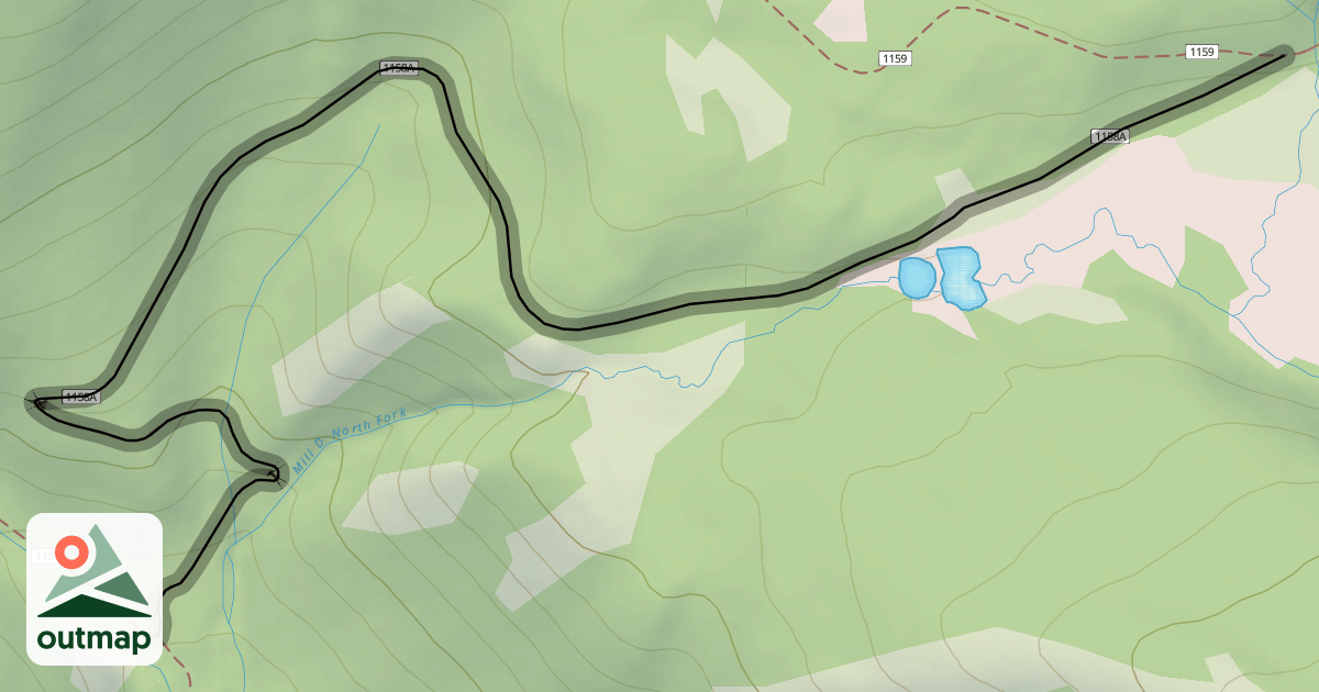 Map of Mill D North Fork Connector Trail