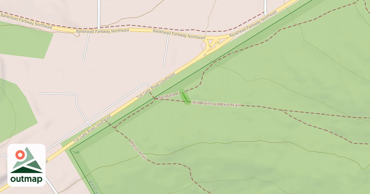 Map of Toll Gate to Railroad Bed Connector