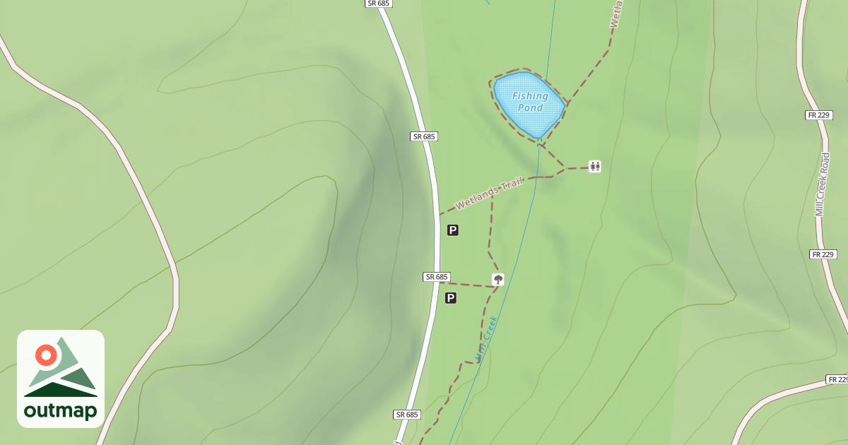Map of FENWICK FALLS TRAILHEAD