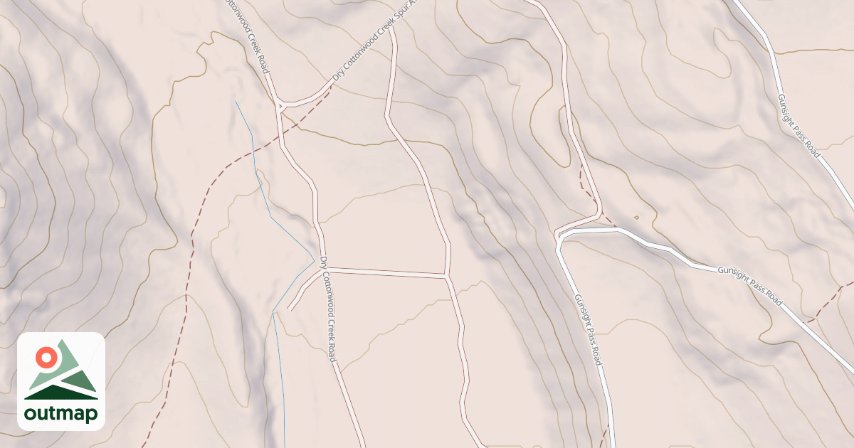 Map of DRY COTTONWOOD SPUR