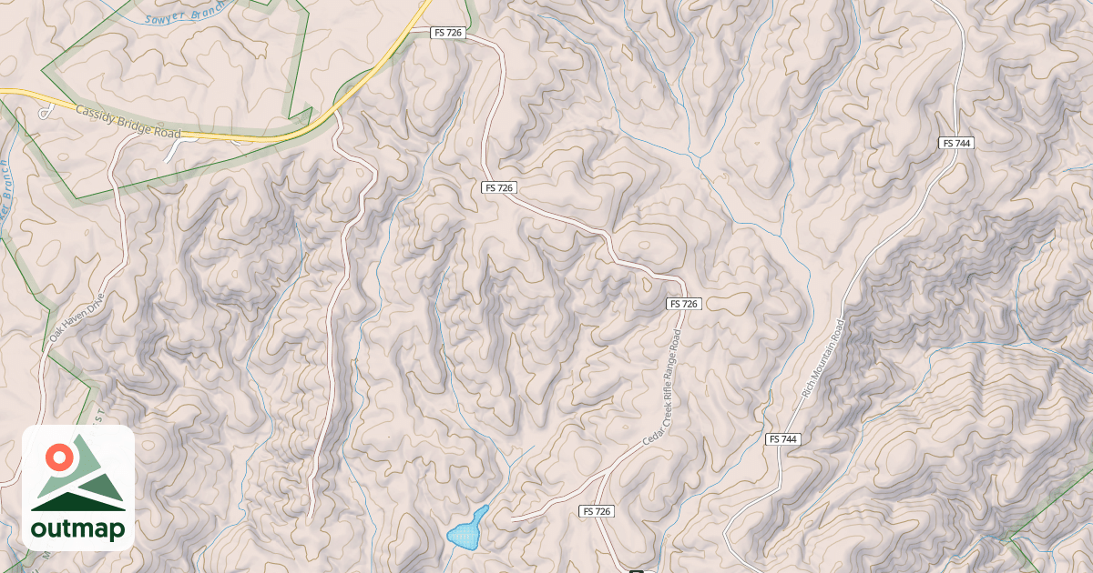 Map of CEDAR CR RIFLE RNG