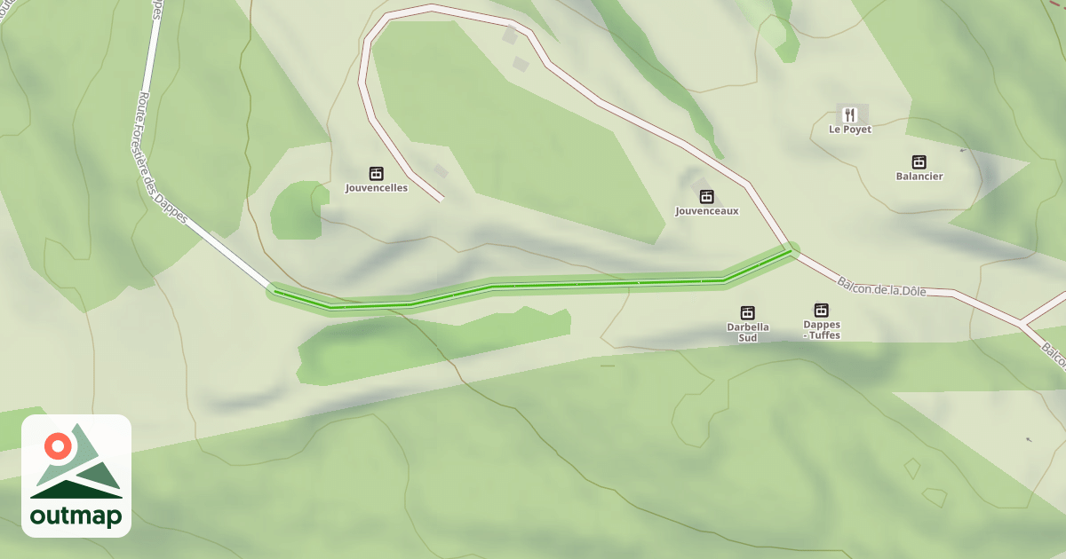 Map of Route Forestière des Dappes
