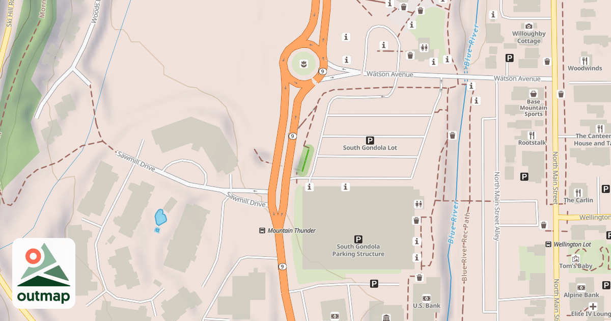 Map of Gondola Ski Back-Parking Lot Access