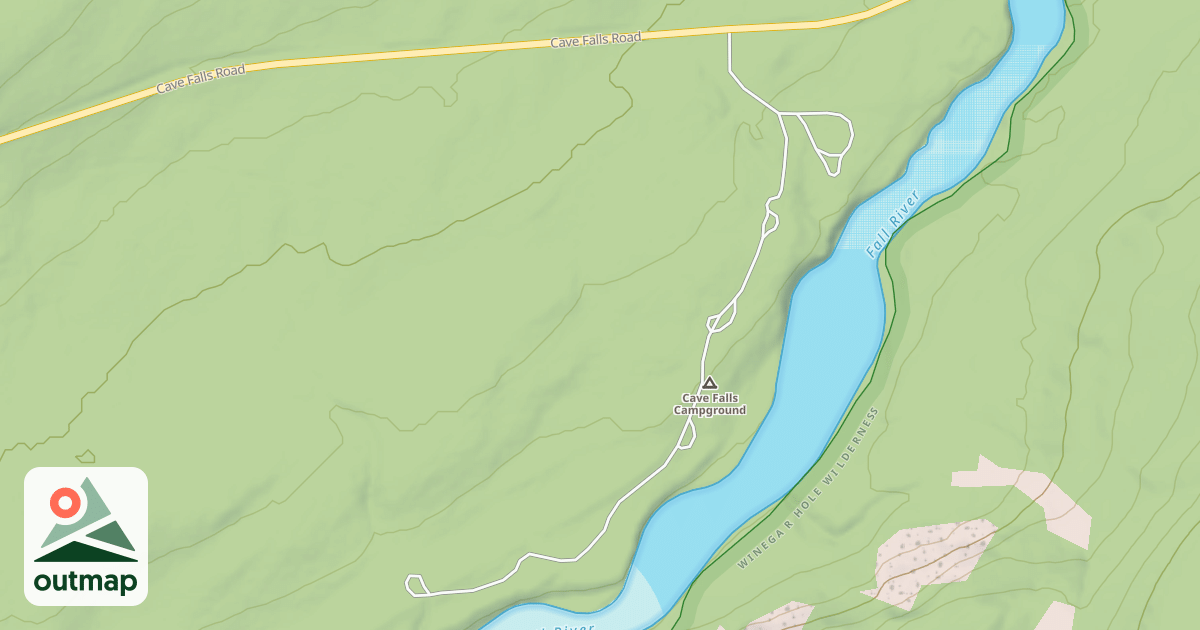 Map of CAVE FALLS CG