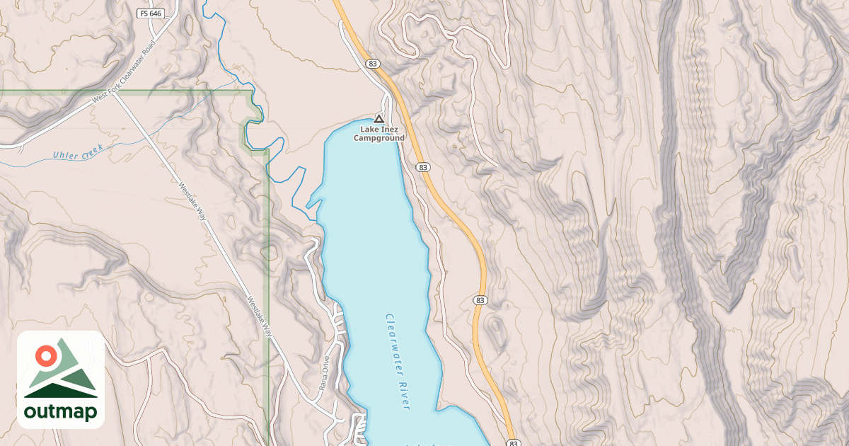 Map of LAKE INEZ CAMPGROUND