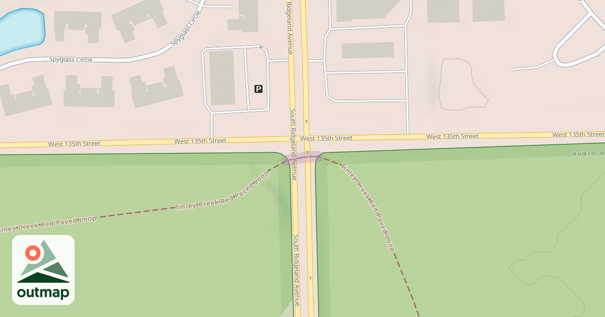 Map of Tinley Creek Red Paved Loop