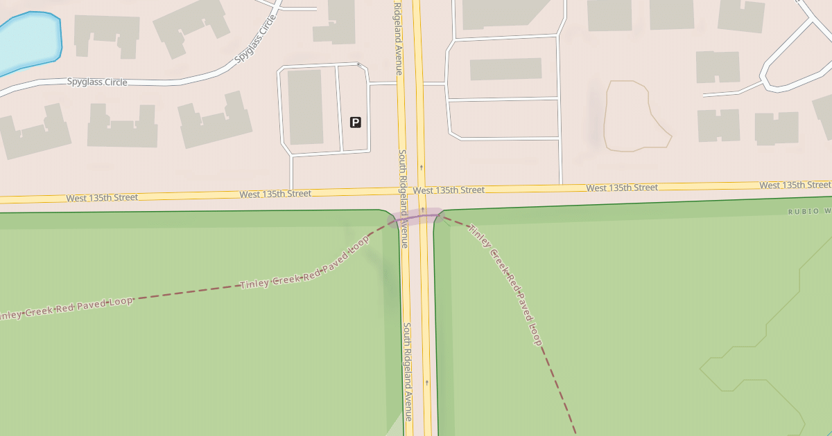 Map preview of Tinley Creek Red Paved Loop