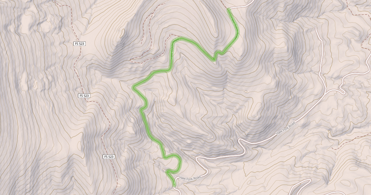Map preview of Haw Gulch Road