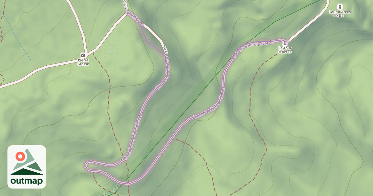 Map of Chemin de la Tour d'Arces
