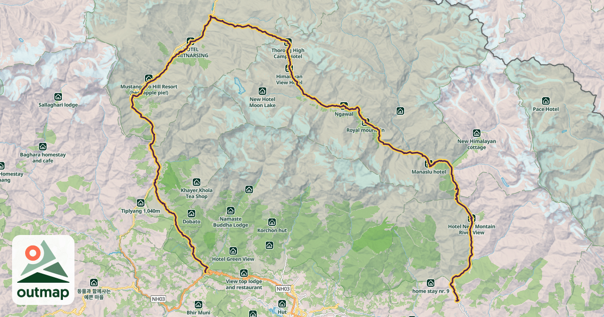 Map of Annapurna Circuit