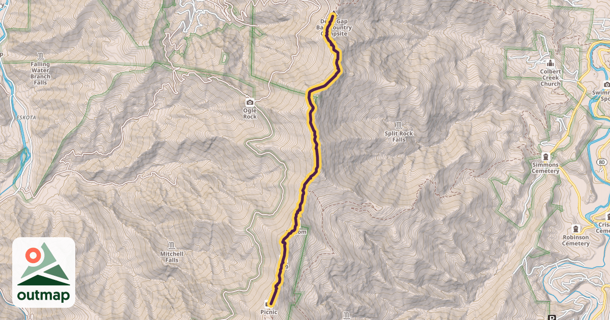 Map of Black Mountain Crest