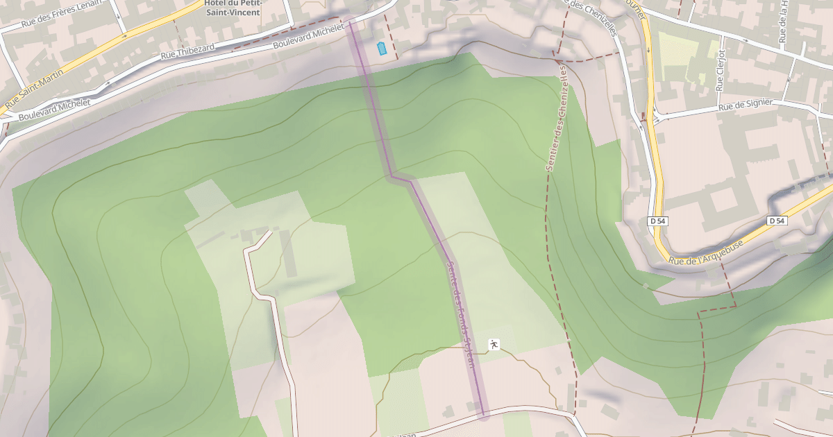 Map preview of Sente des Fonds St Jean