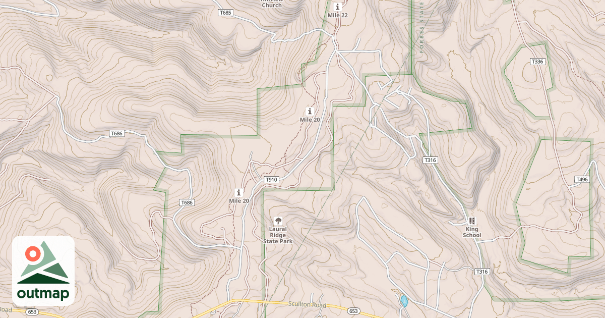 Map of Laurel Ridge State Park Snowmobile Trail