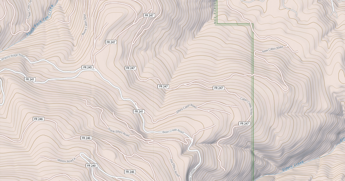 Map preview of CABIN CREEK