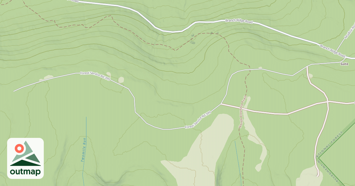 Map of THREE MILE