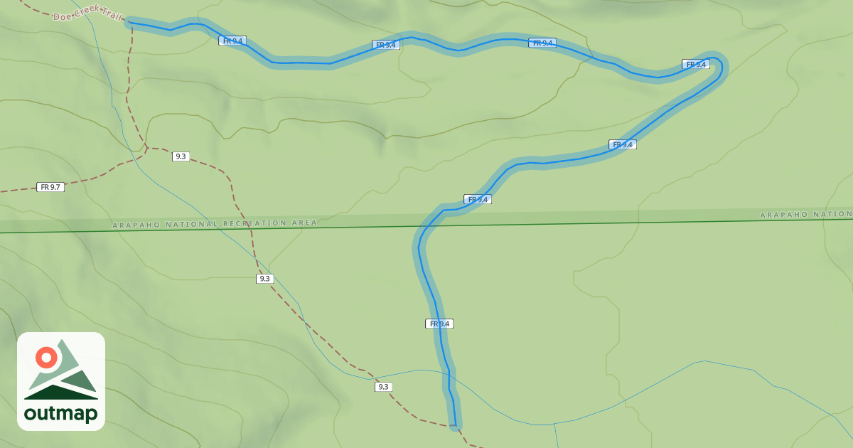 Map of Doe Creek East Trail