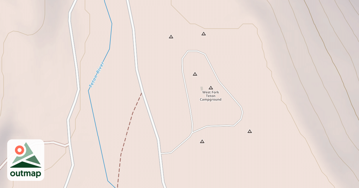 Map of WEST FORK TETON CAMPGROUND