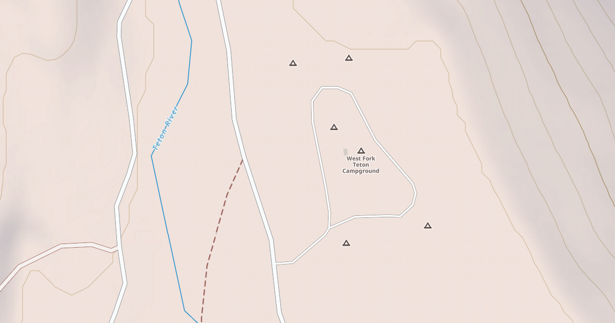 Map preview of WEST FORK TETON CAMPGROUND