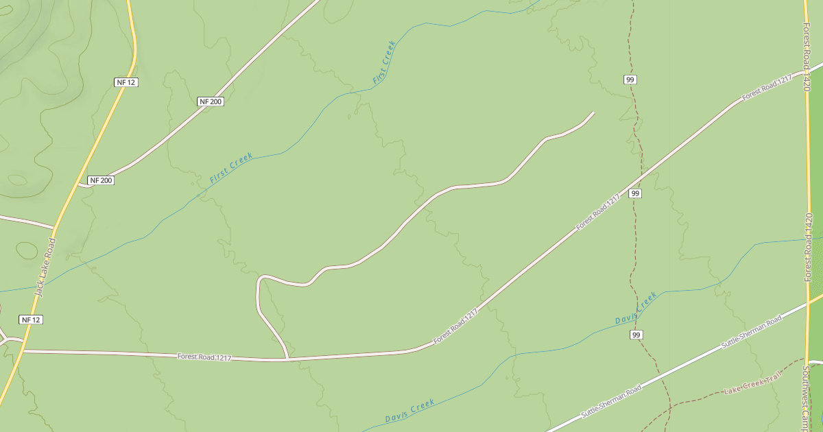 Map preview of USFS Motor Vehicle Use Map Roads {542A9A66-9A52-4534-BF65-4E8D20C6283D}