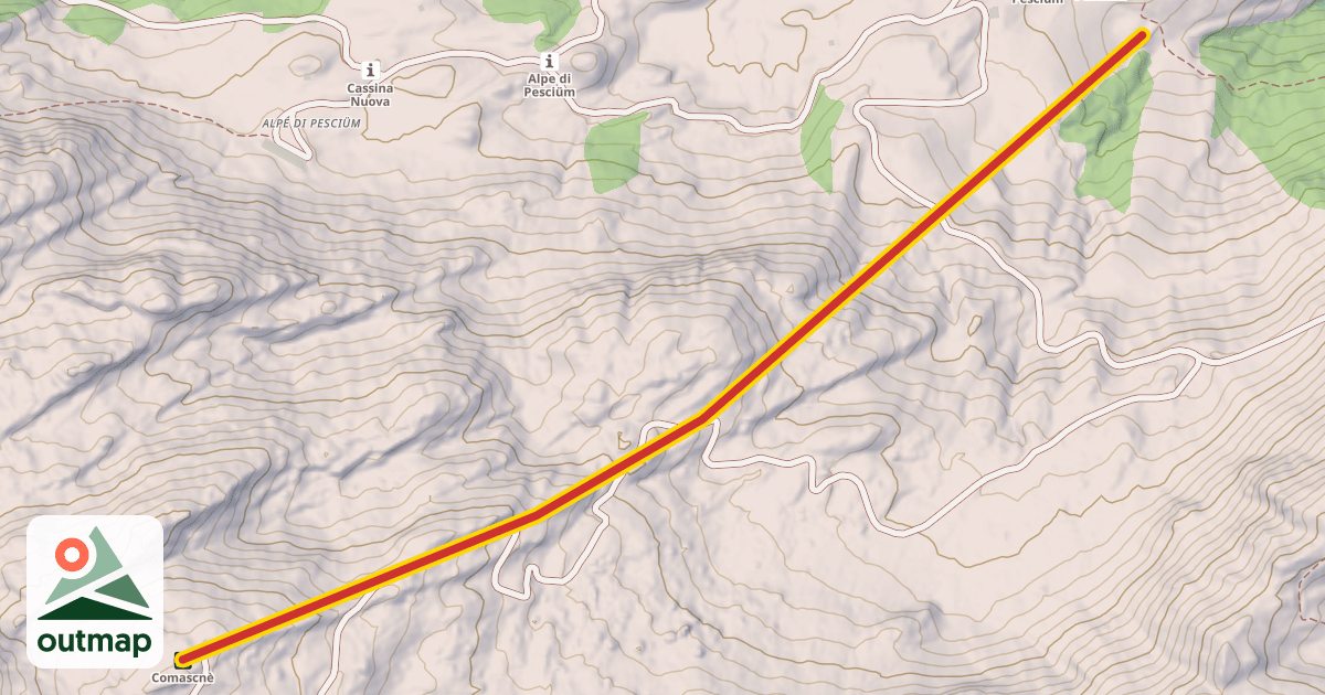 Map of (D) Pesciüm - Comascnè
