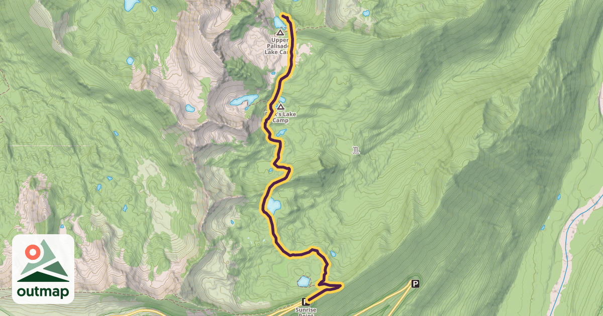 Map of Palisades Lake Trail