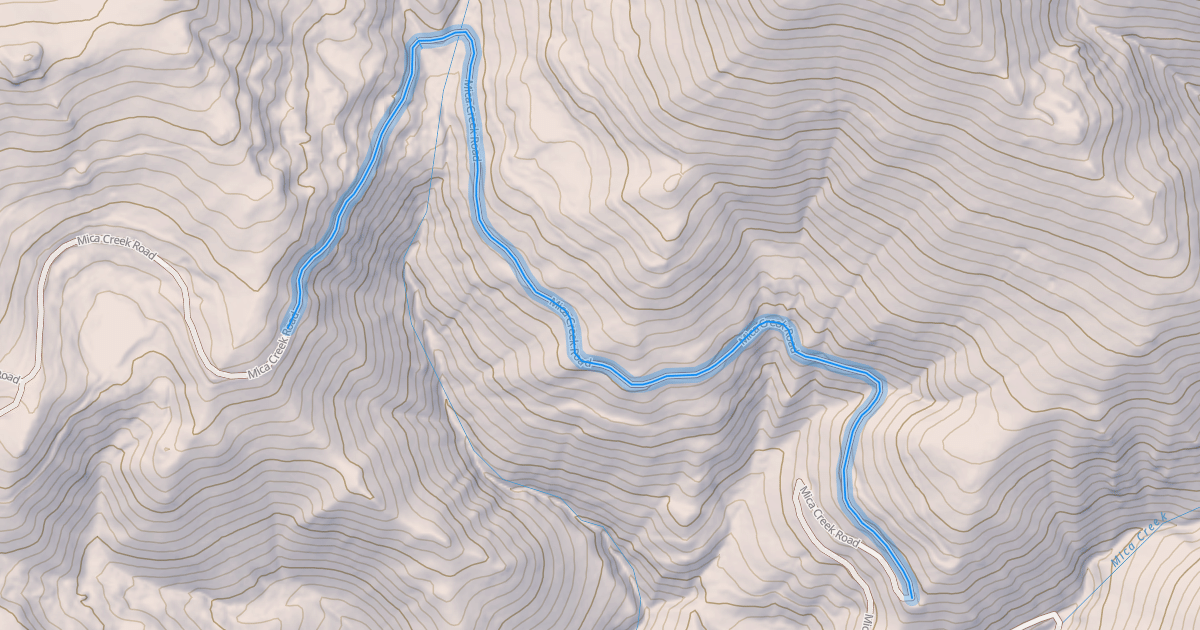 Map preview of Mica Creek Road
