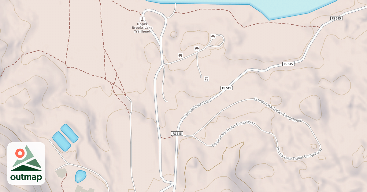 Map of BROOKS LAKE CAMP GROUND