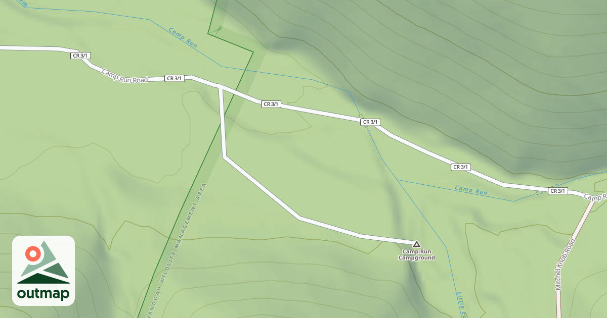 Map of CAMP RUN RECREATION AREA
