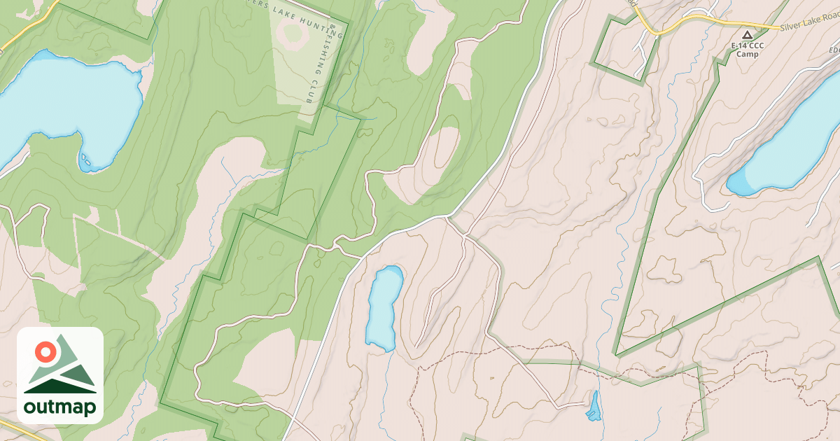 Map of Edgemere-Pecks Pond - Snowmobile Trails