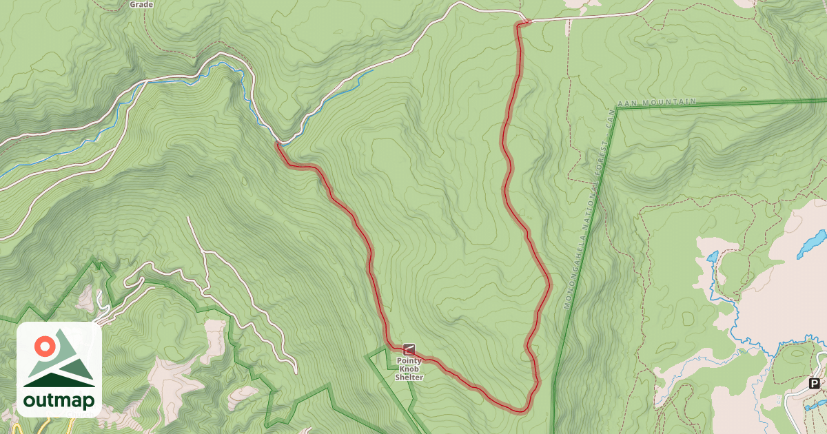 Map of Pointy Knob Trail