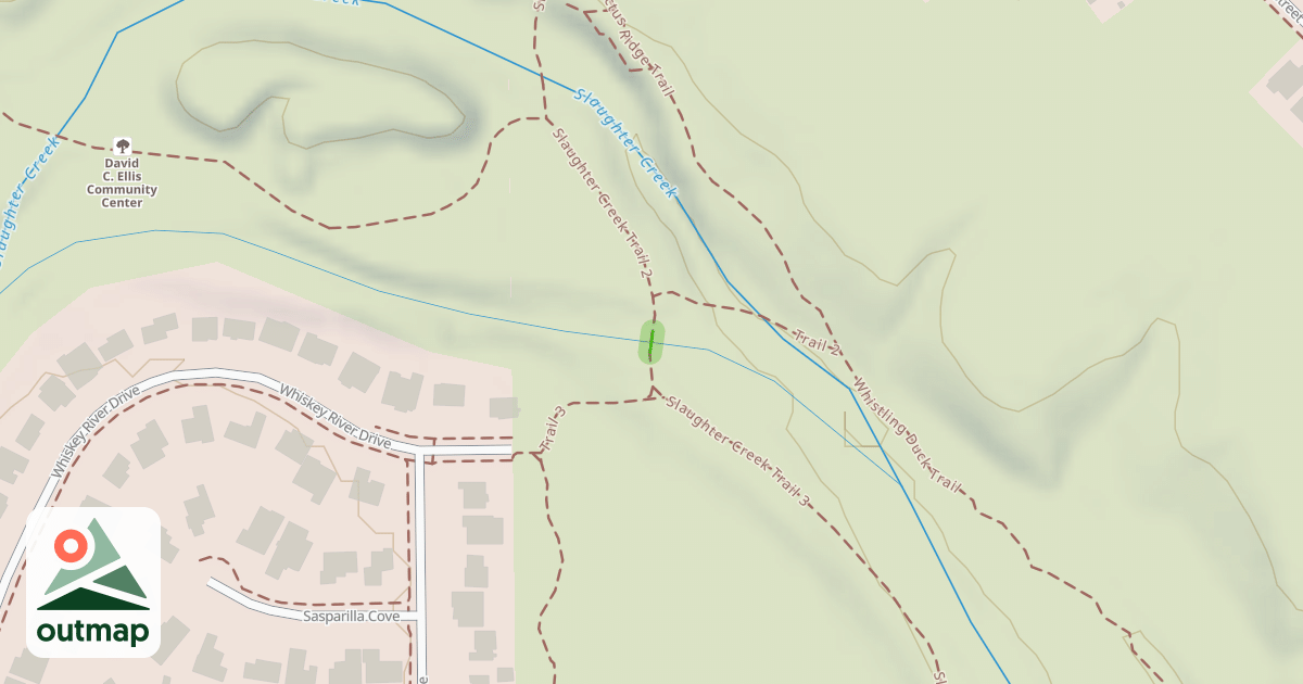 Map of Slaughter Creek Trail Creek Crossing 2