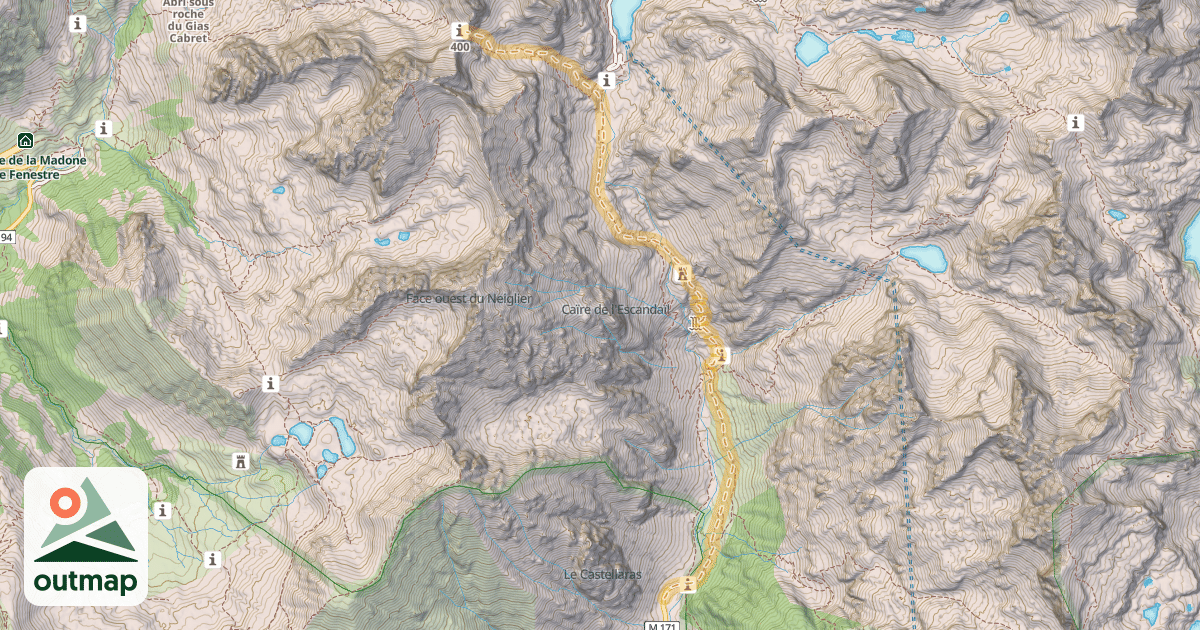 Map of Pas du Mont Colomb — Pont du Countet