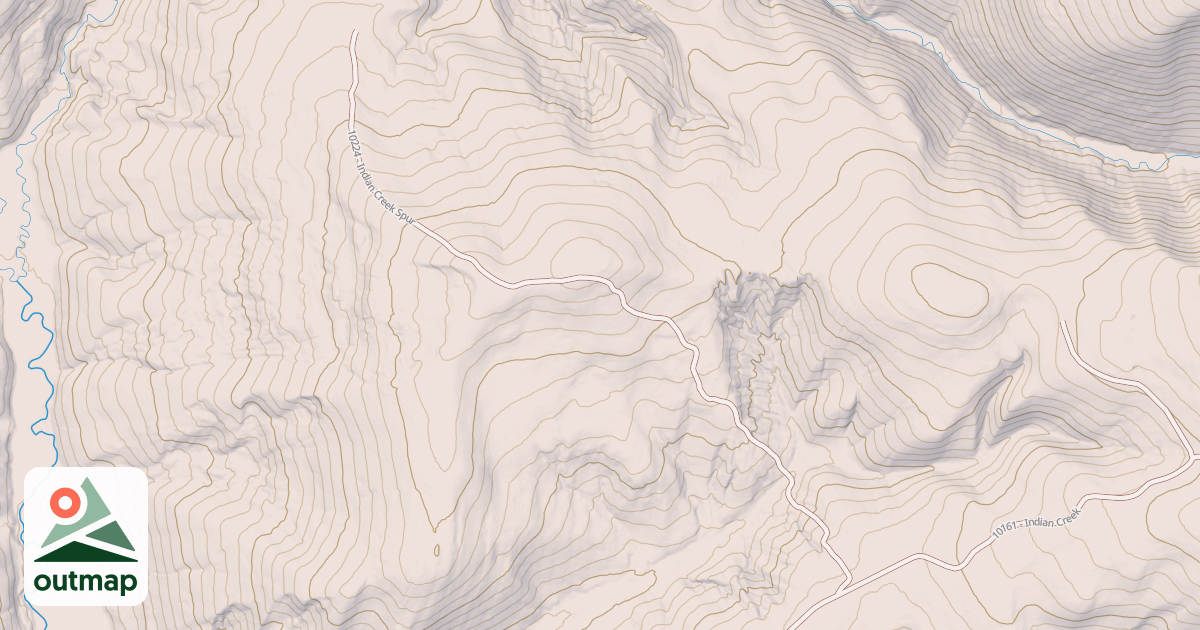 Map of INDIAN CREEK SPUR