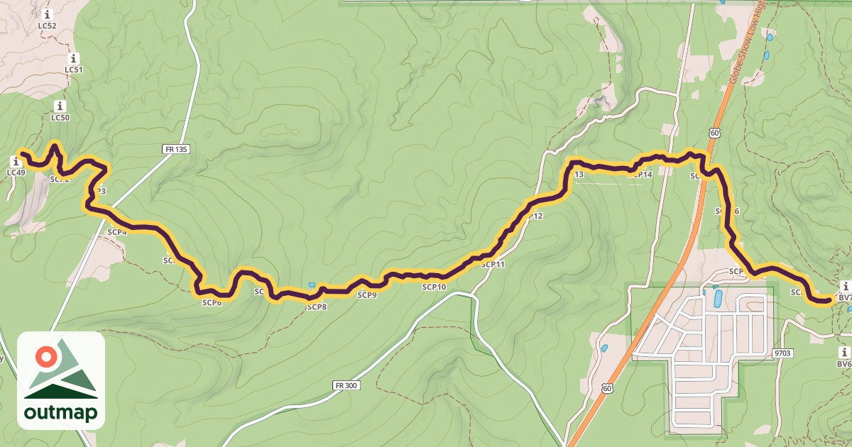 Map of Chihuahua Pines Connector Trail