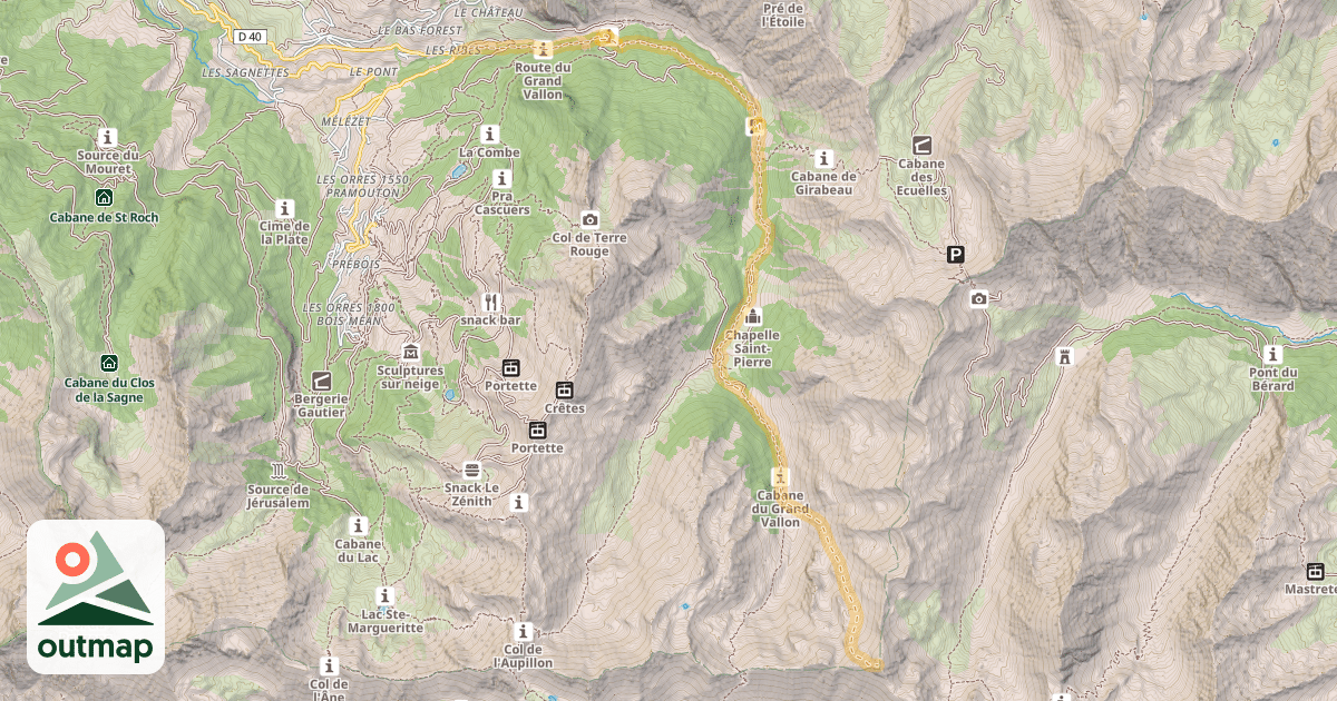 Map of Grande Épervière — Les Ribes