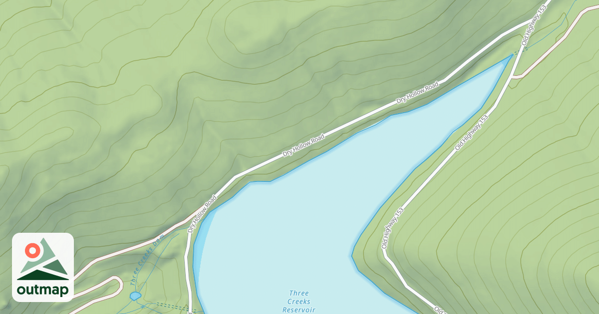Map of BOX CANYON TO THREE CREEKS