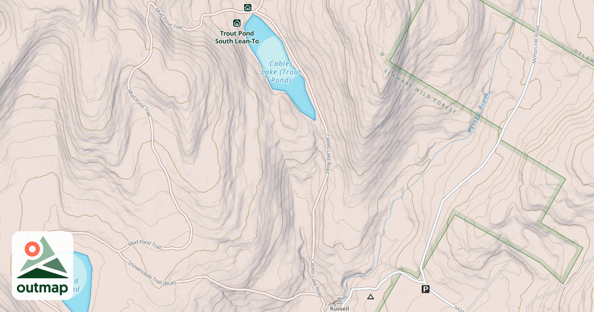 Map of Trout Pond Access Route