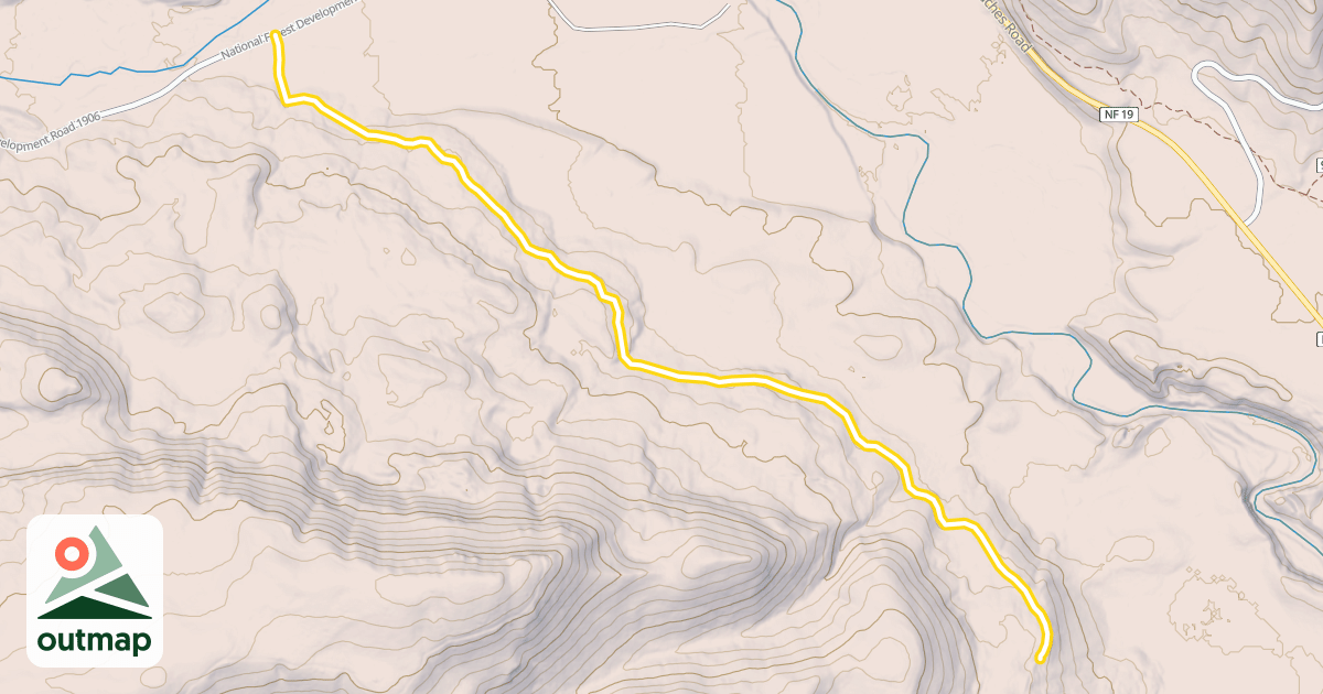 Map of National Forest Development Road 872