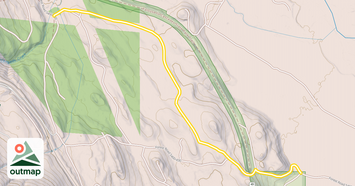 Map of Forest Road 5400-424