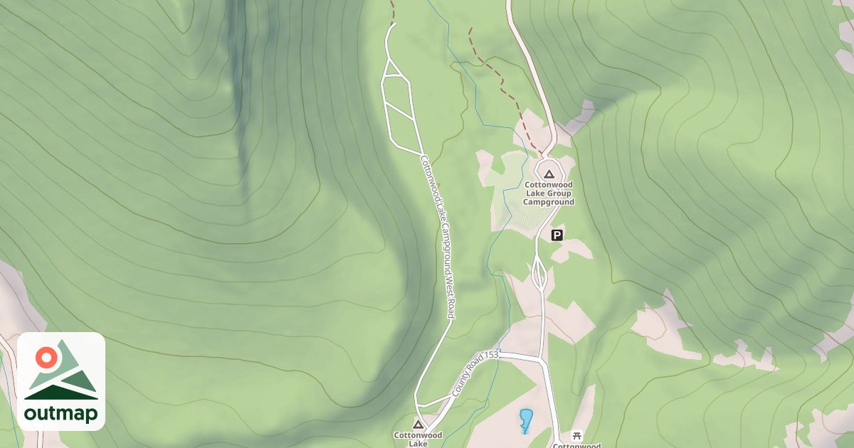 Map of COTTONWOOD LAKE C.G. WEST