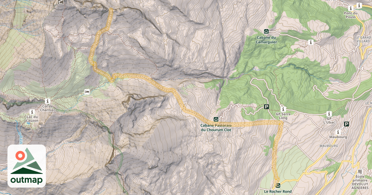 Map of Pas la Coche — Lachaup