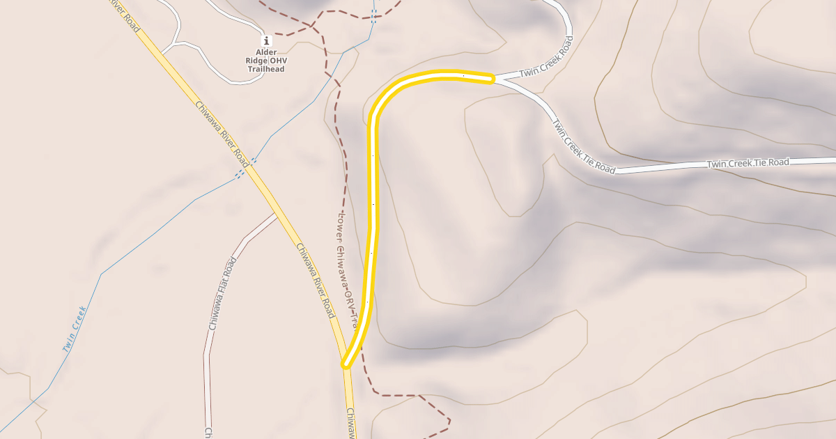 Map preview of Twin Creek Road