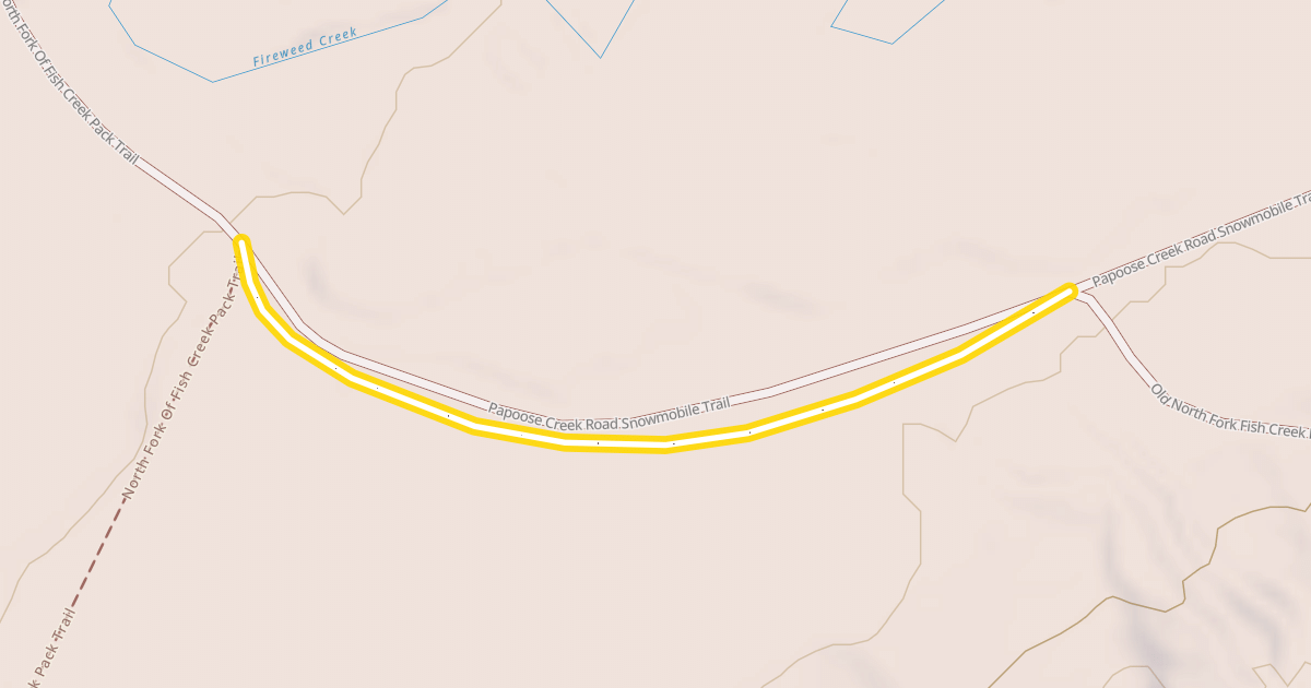 Map preview of Papoose Creek Road Snowmobile Trail