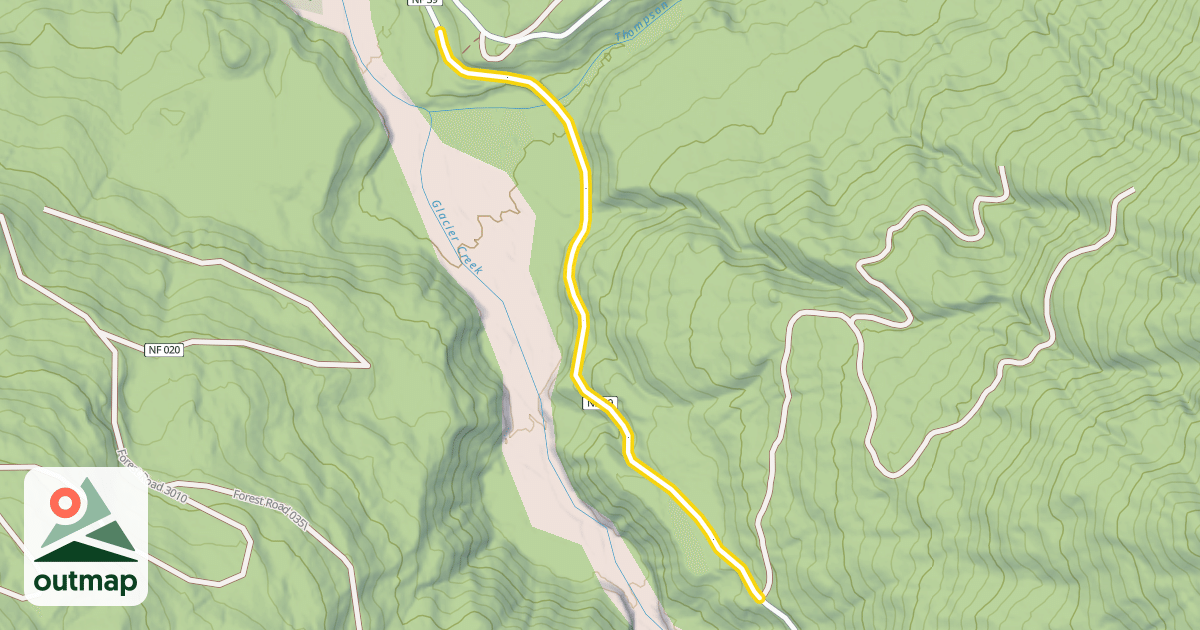 Map of Glacier Creek Road
