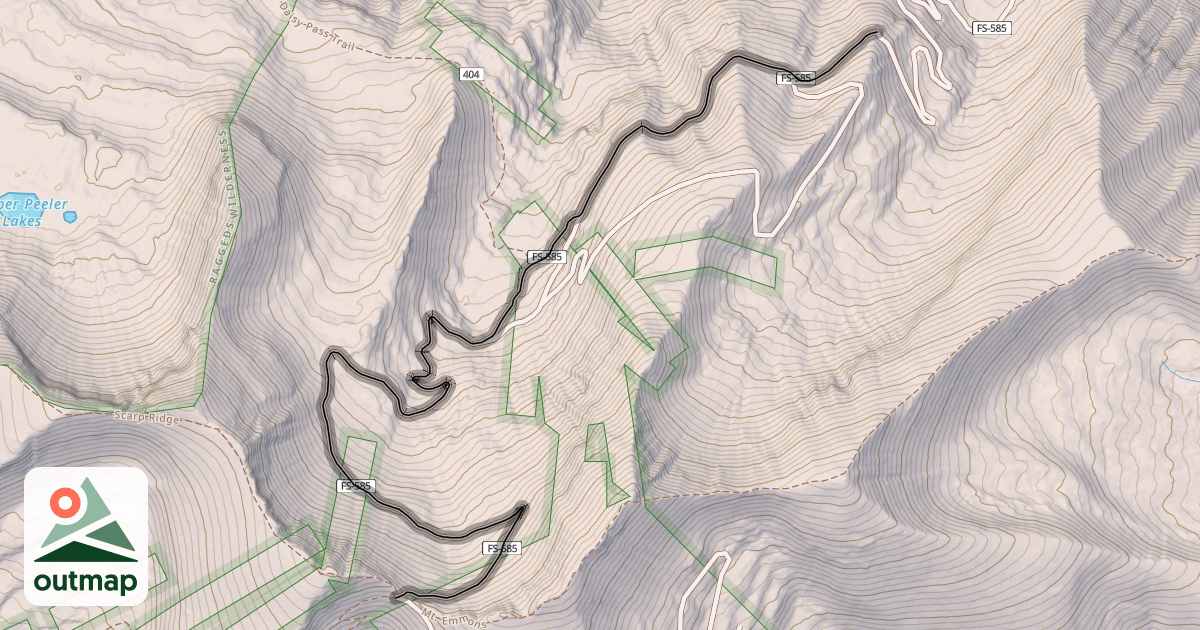 Map of Gunsight Pass Road 585